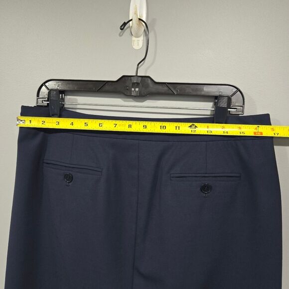 🐢 Theory Navy Wool Mini Skirt.  With pockets. Size 10 - Picture 10 of 13